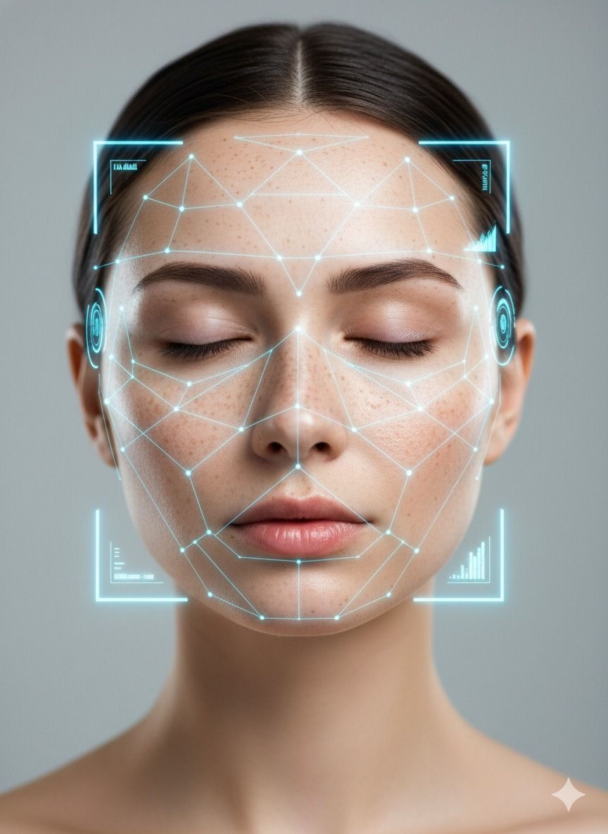 AI-inspired skincare analysis visual