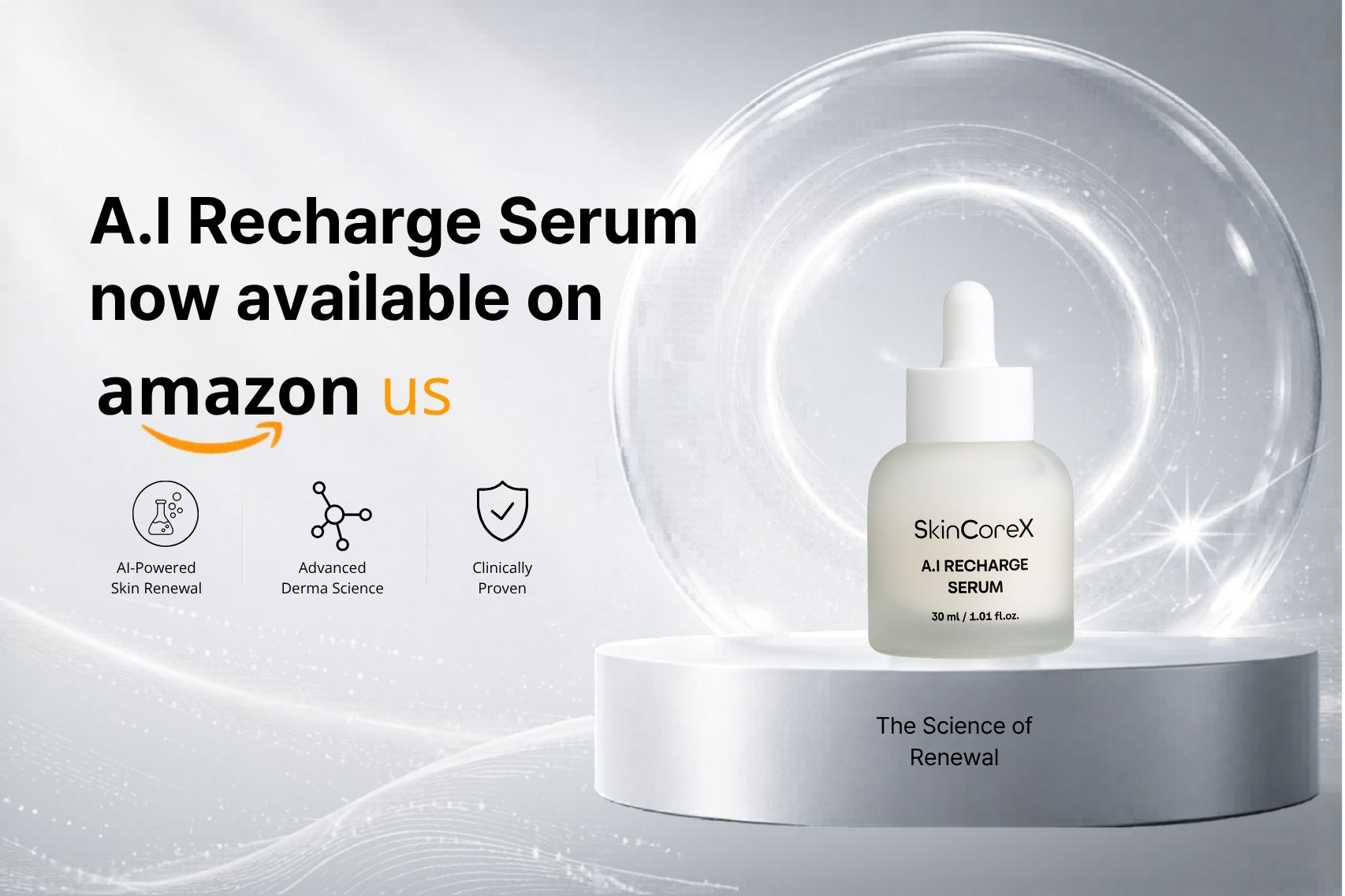 A.I Recharge Serum now available on Amazon US